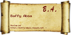 Baffy Absa névjegykártya